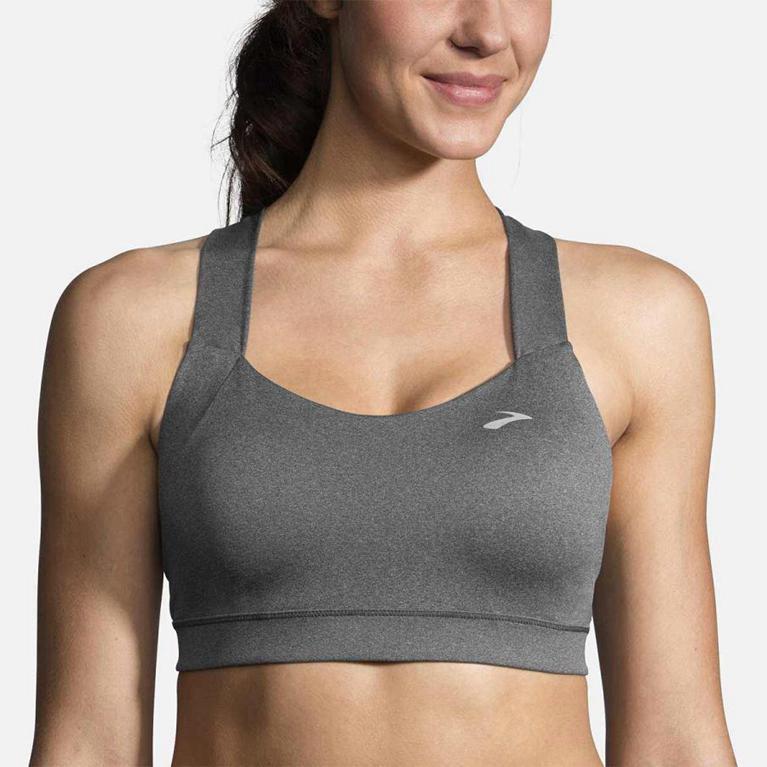 Brooks Womens Uplift Crossback Running Bra - Grey (304571-CDL)